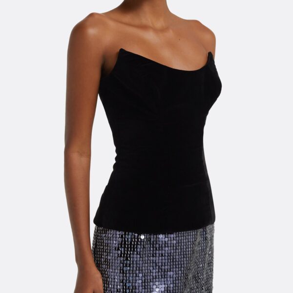 Vick Long Skirt in Navy & Silver - Image 5
