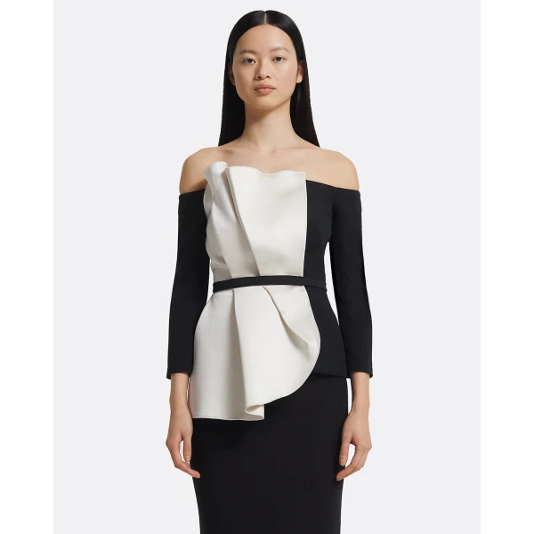 Yuka Top in Ivory On Black - Image 2