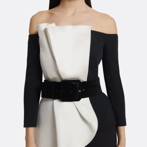 Yuka Top in Ivory On Black - Image 5