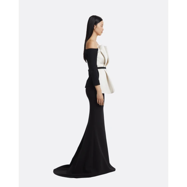 Safiyaa Yuka Top in Ivory On Black, view 6