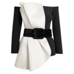 Yuka Top in Ivory On Black