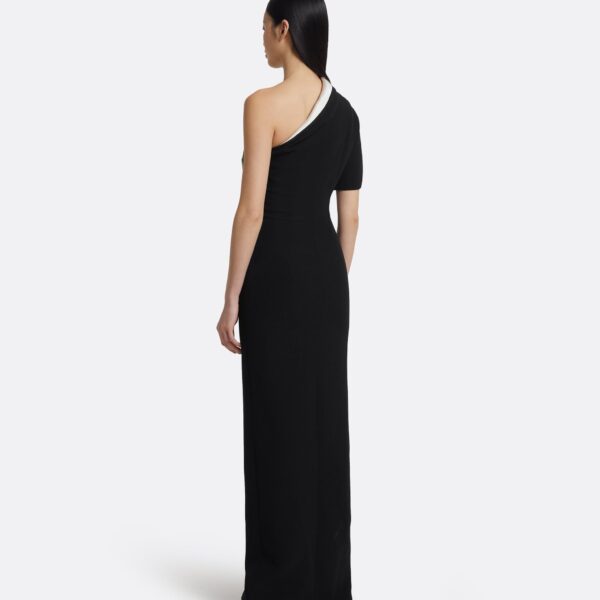 Yume Long Dress in Ivory on Black - Image 3
