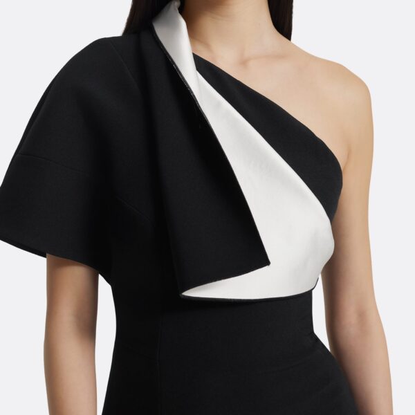 Yume Long Dress in Ivory on Black - Image 4