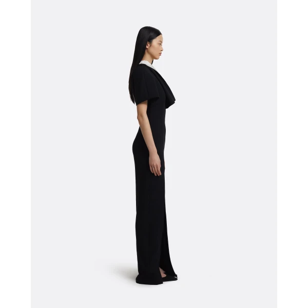 Safiyaa Yume Long Dress in Ivory on Black, view 5
