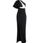 Yume Long Dress in Ivory on Black