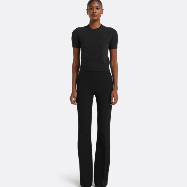 Zade Knitted T-Shirt in Black Melange - Image 5
