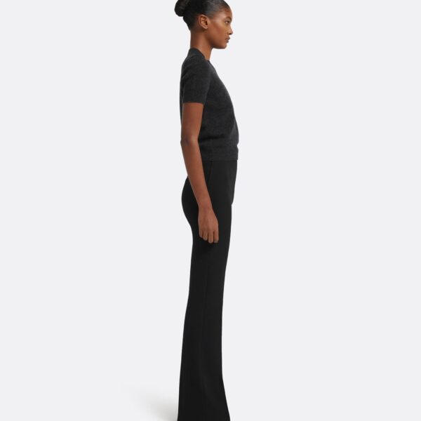 Zade Knitted T-Shirt in Black Melange - Image 6