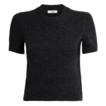 Zade Knitted T-Shirt in Black Melange