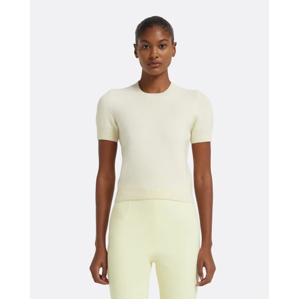 Zade Knitted T-Shirt in Ivory - Image 2