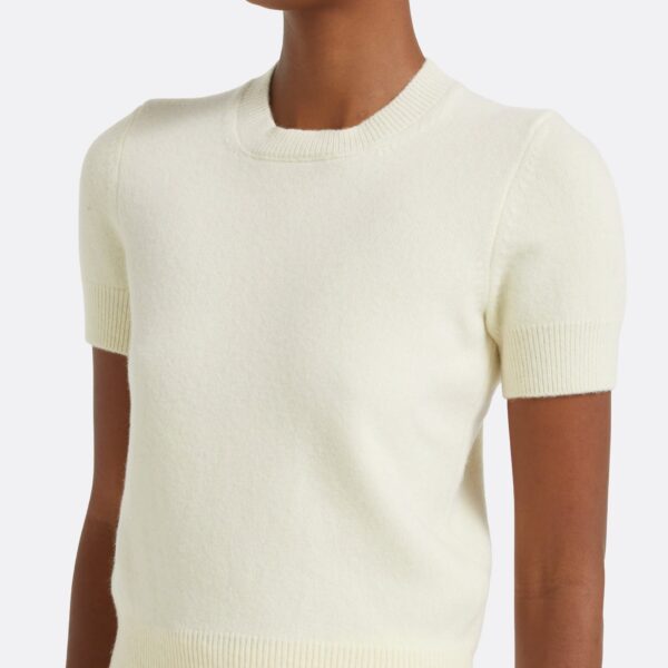 Zade Knitted T-Shirt in Ivory - Image 4