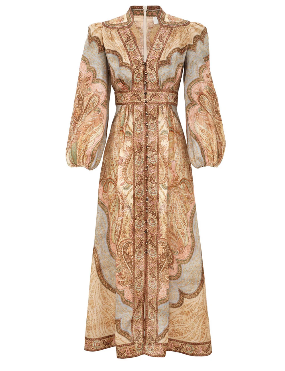 Zimmermann Wanderlust Plunge Midi Dress | Ready to Wear 2025 Collection Coveti Elevate your elegance in this Zimmermann Dresses from the 2025 resort wear edit