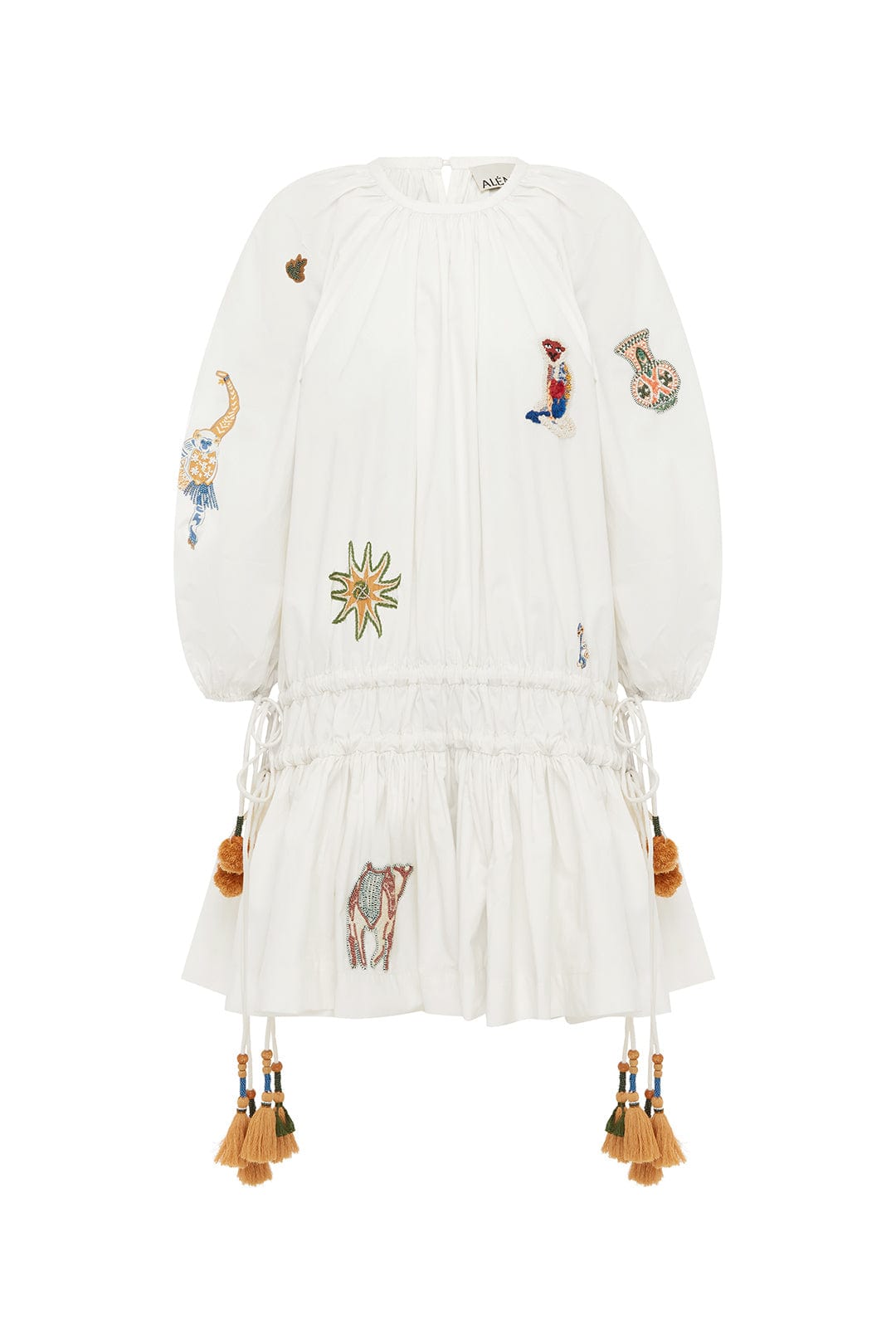 Alemais Carmine Embroidered Mini Dress