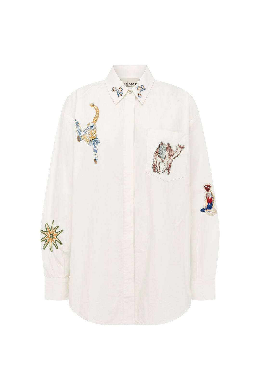 Alemais Carmine Embroidered Shirt