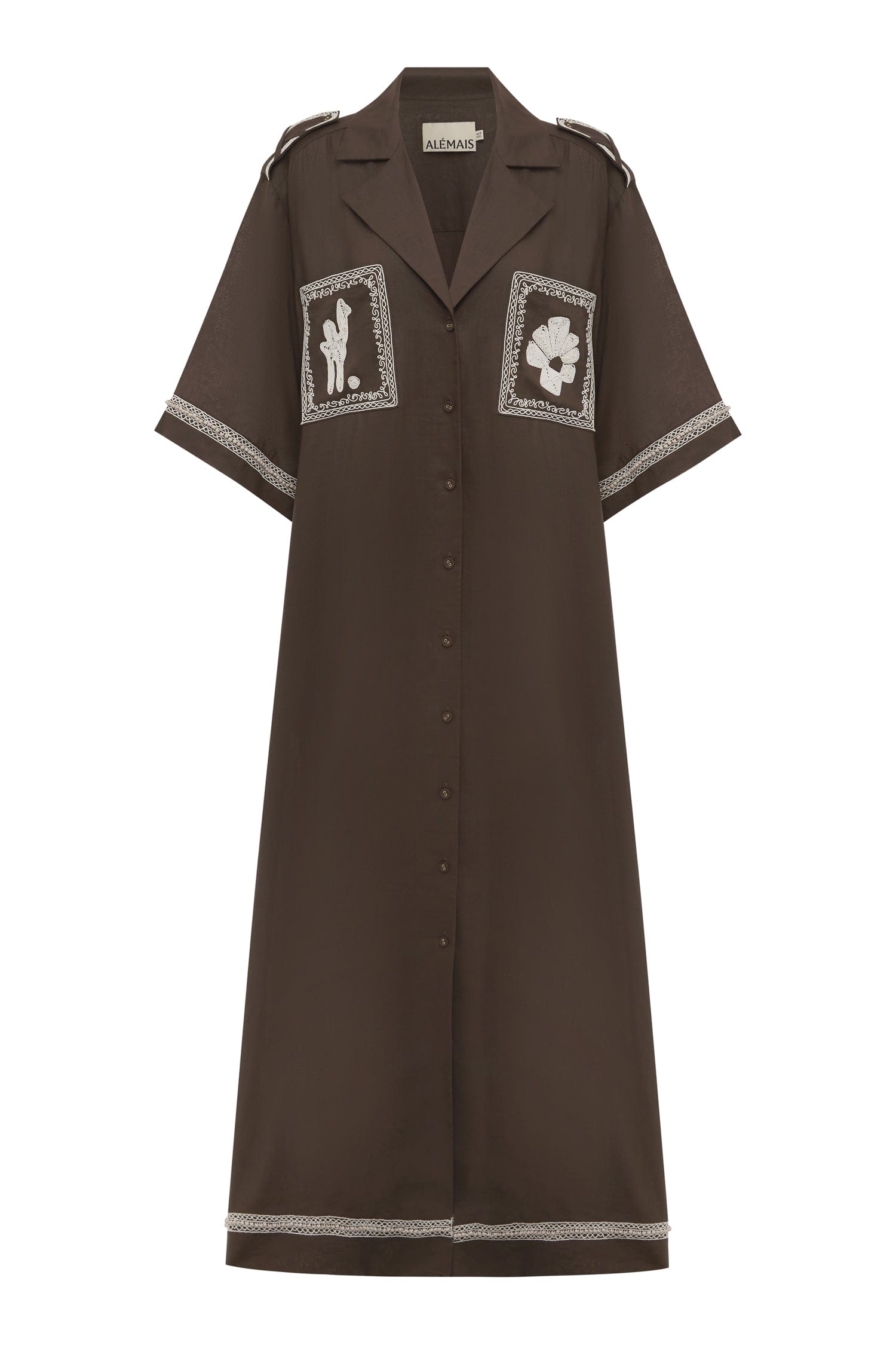 Alemais Leandra Corded Relaxed Shirtdress Dress