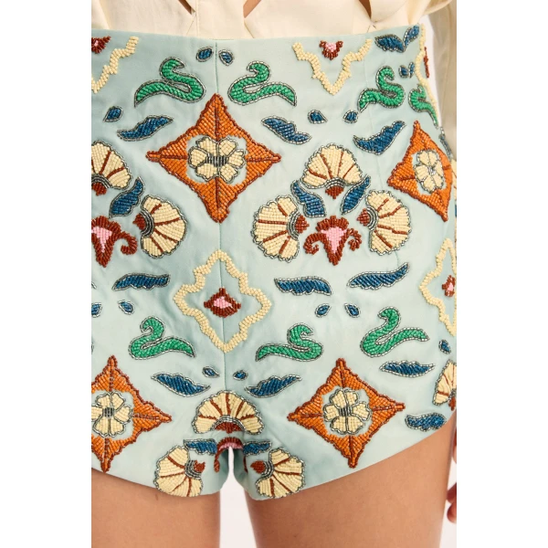Alemais Oasira Embellished Corset Shorts