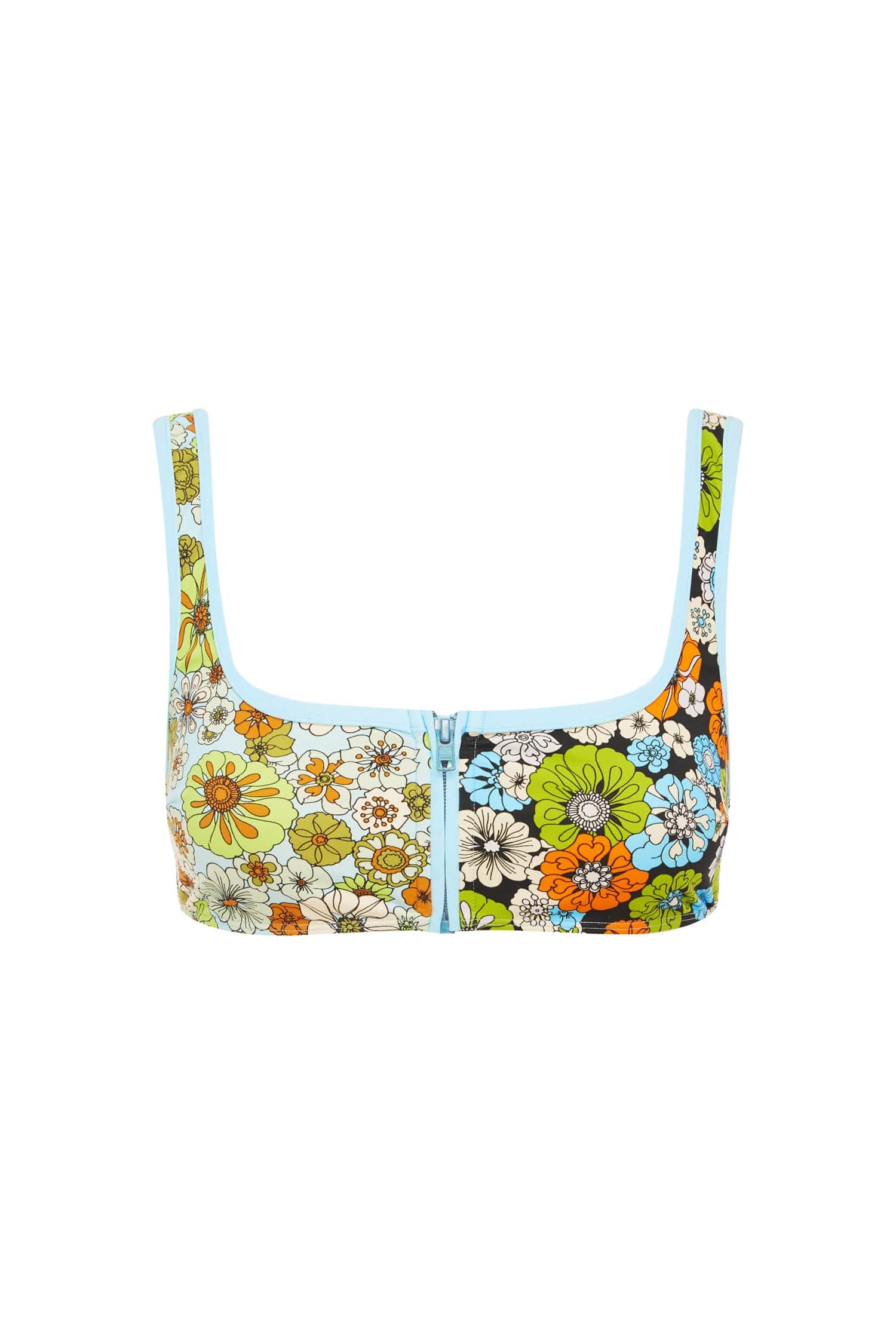 Alemais Orange Blossom Zip Scoop Top