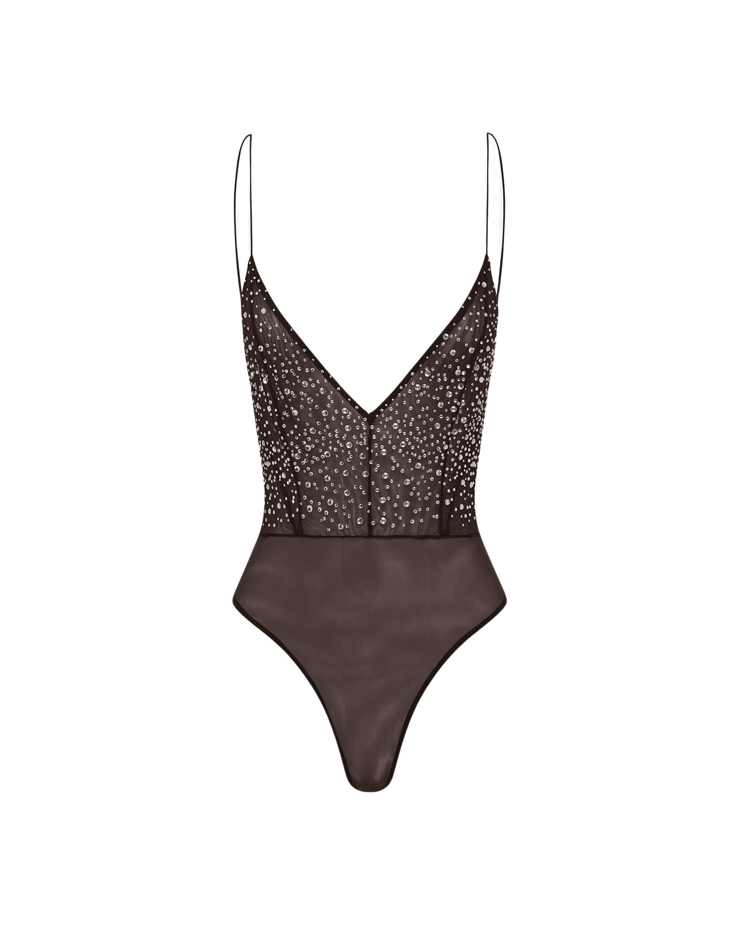 Alex Perry Bikini Bodysuit in Crystal Mesh