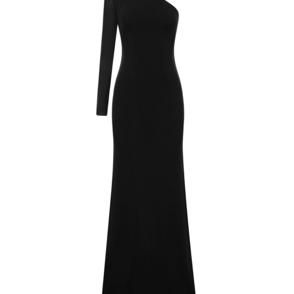 Alex Perry one sleeve gown in stretch mesh, an asymmetric red-carpet evening column