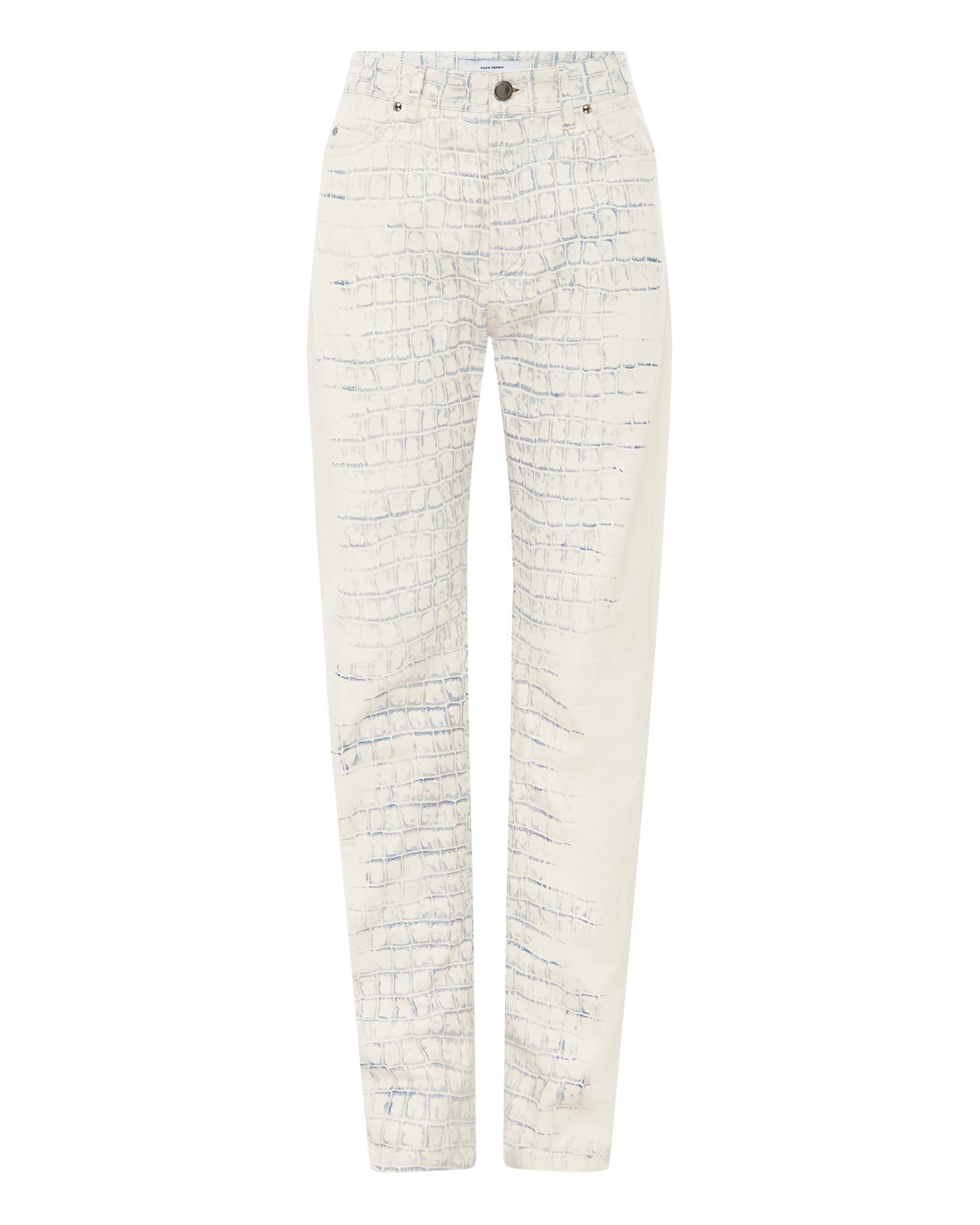Alex Perry Straight Cut Jean in Embossed Leather Pant