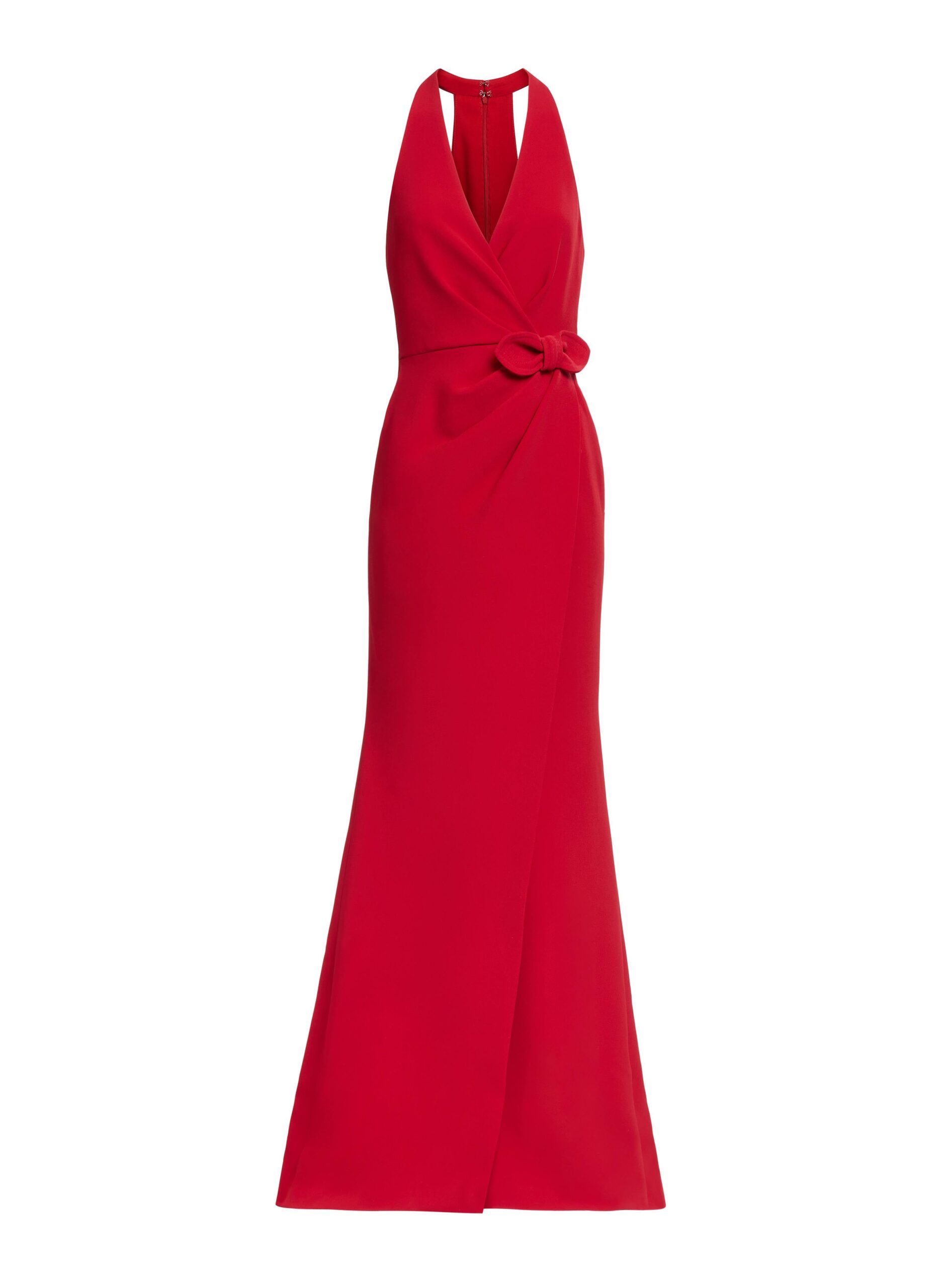Elie Saab Long Cady Dress With Bow Detail Elie Saab Long Cady Dress With Bow Detail in Red featuring 50% Silk