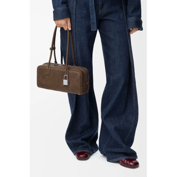 LOEWE Amazona 31 Cropped Bag In Grained Nubuck, view 2