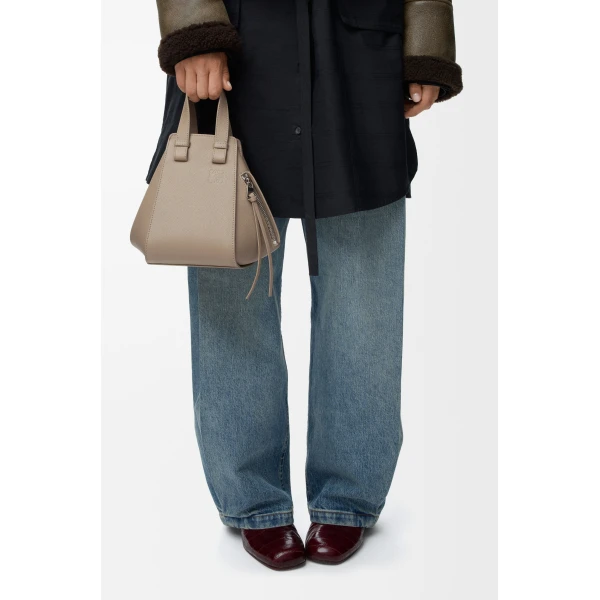 LOEWE Compact Hammock Bag In Soft Grained Calfskin, view 3