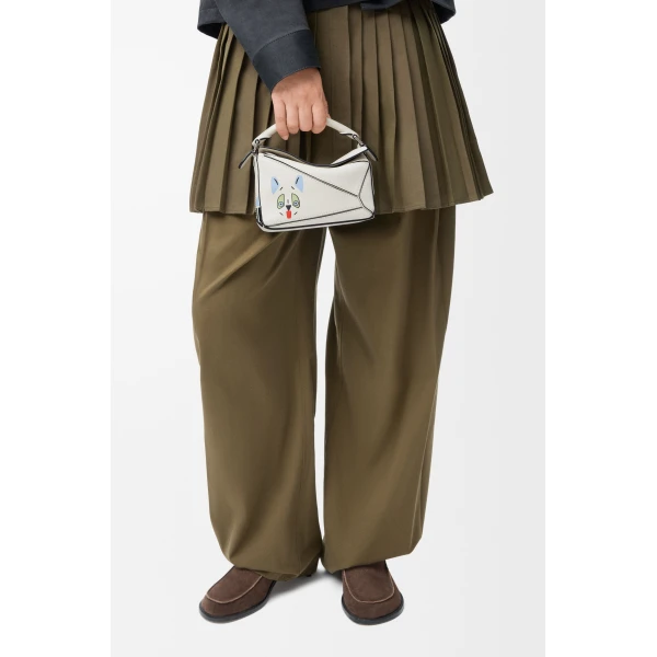 LOEWE Futurist Cat Mini Puzzle Bag In Classic Calfskin, view 2