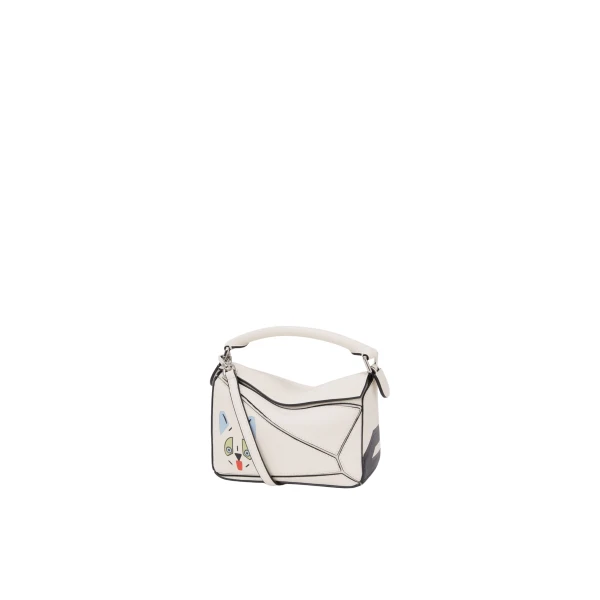 Futurist Cat Mini Puzzle Bag In Classic Calfskin