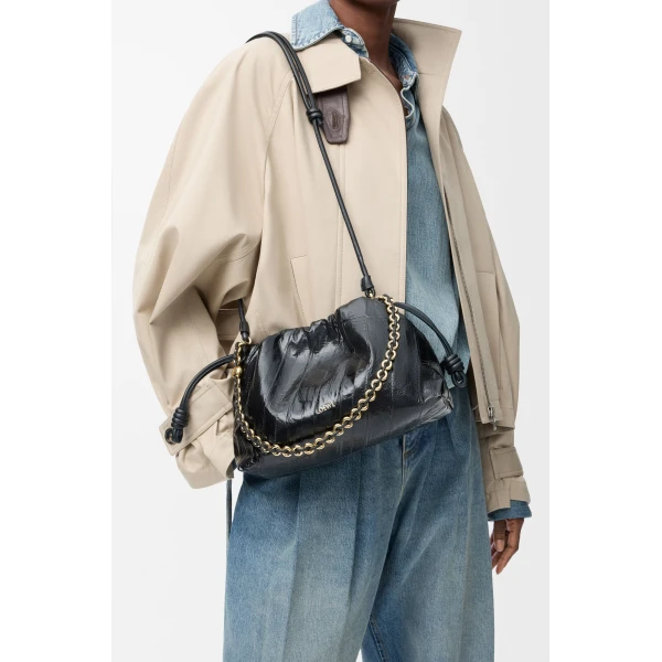 LOEWE Medium Flamenco Purse In Eel, view 4