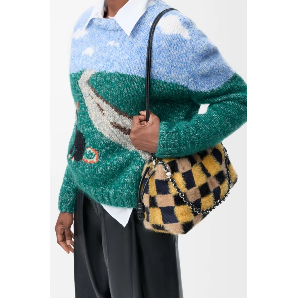 LOEWE Medium Flamenco Purse In Jacquard Knit, view 3