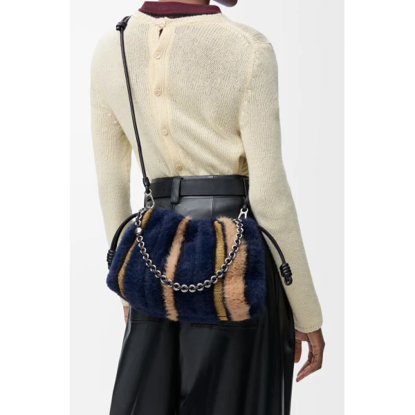 LOEWE Medium Flamenco Purse In Jacquard Knit, view 3