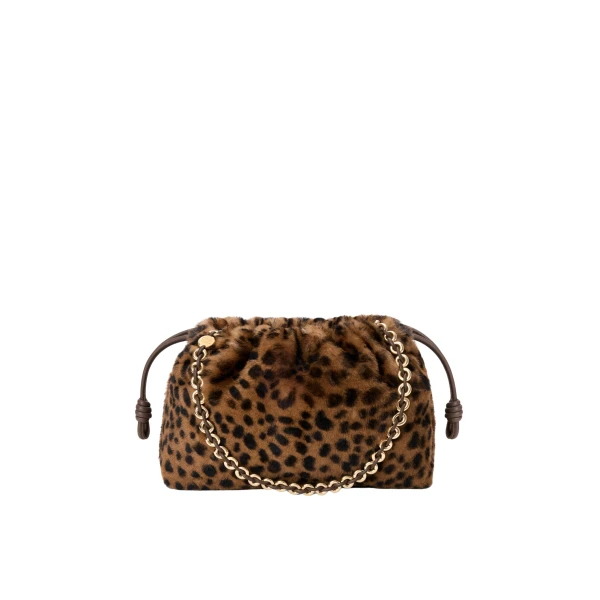 Medium Flamenco Purse In Printed Shearling