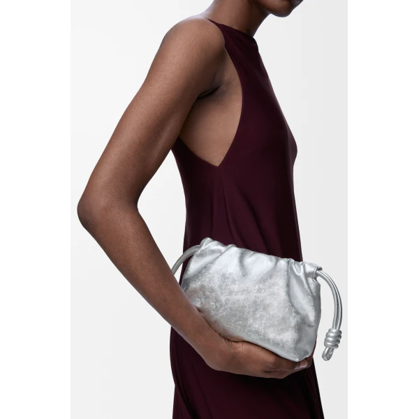 LOEWE Mini Flamenco Purse In Moiré Printed Calfskin, view 3