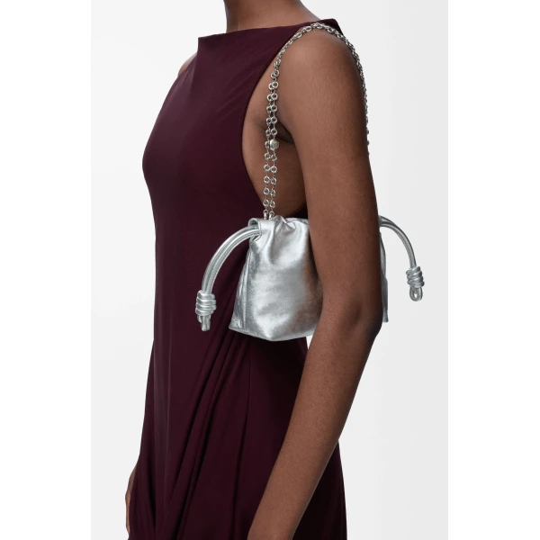 LOEWE Mini Flamenco Purse In Moiré Printed Calfskin, view 4