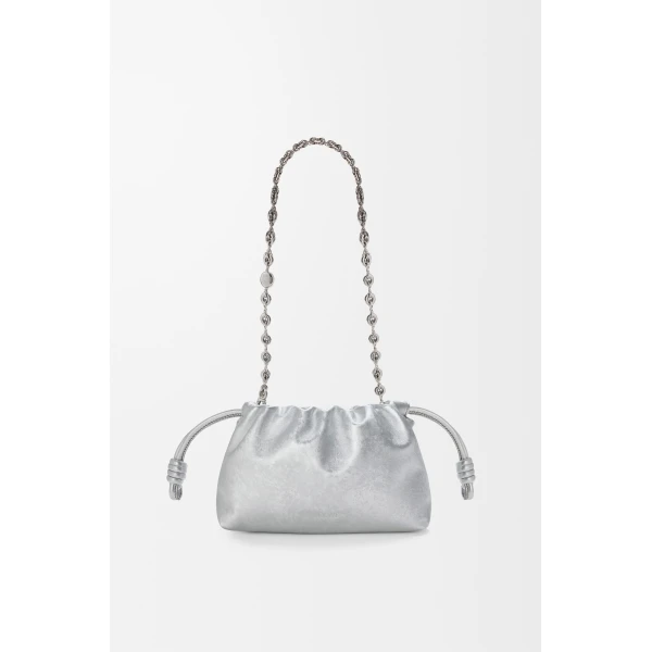 LOEWE Mini Flamenco Purse In Moiré Printed Calfskin, view 5