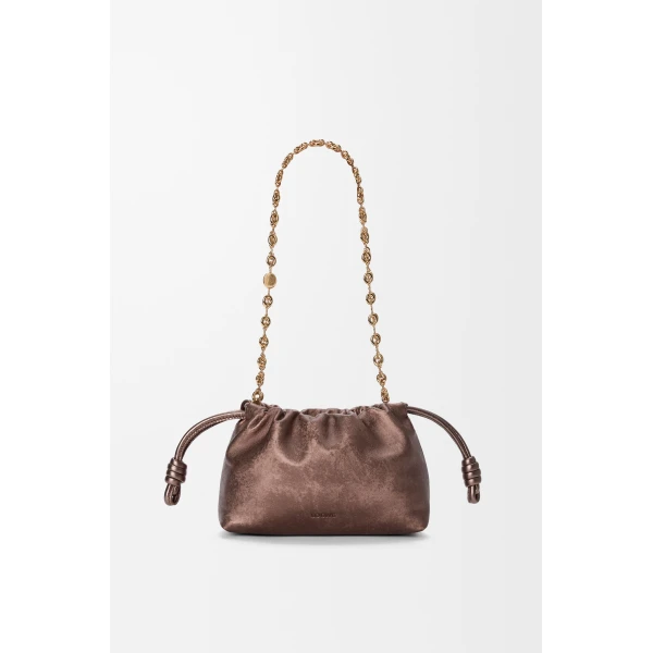 LOEWE Mini Flamenco Purse In Moiré Printed Calfskin, view 5