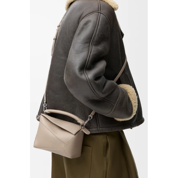 LOEWE Mini Puzzle Edge Bag In Soft Grained Calfskin, view 3