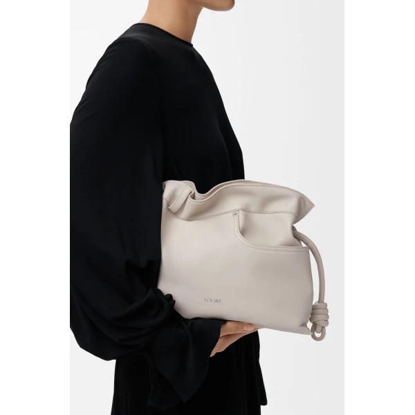 LOEWE Panta Medium Flamenco Clutch In Shiny Calfskin, view 2