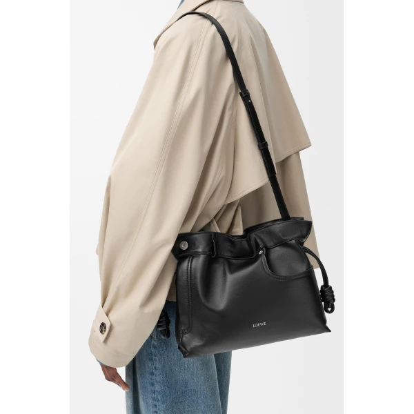 LOEWE Panta Medium Flamenco Clutch In Shiny Calfskin, view 3