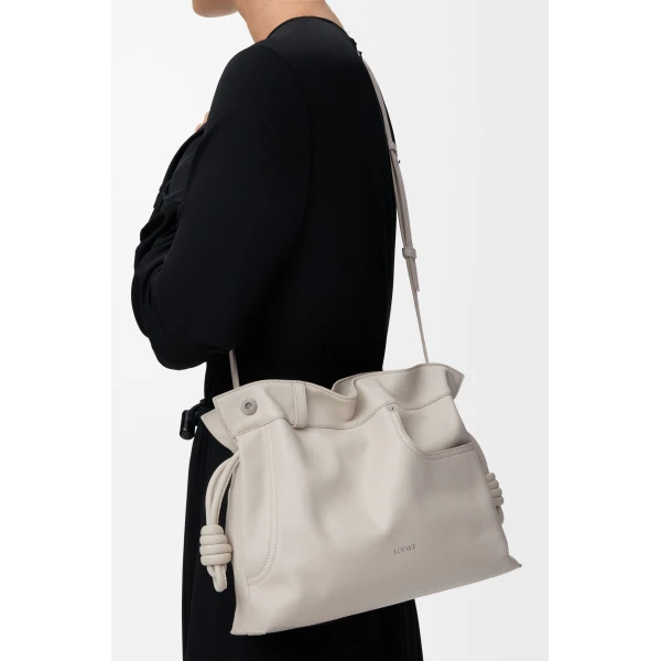 LOEWE Panta Medium Flamenco Clutch In Shiny Calfskin, view 3