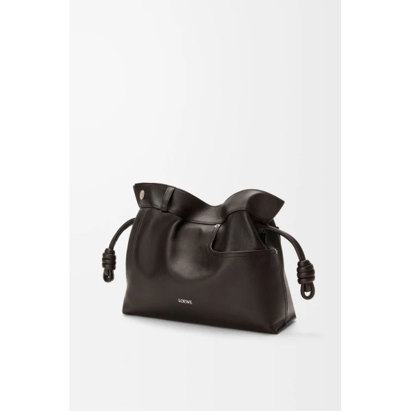 LOEWE Panta Medium Flamenco Clutch In Shiny Calfskin, view 4