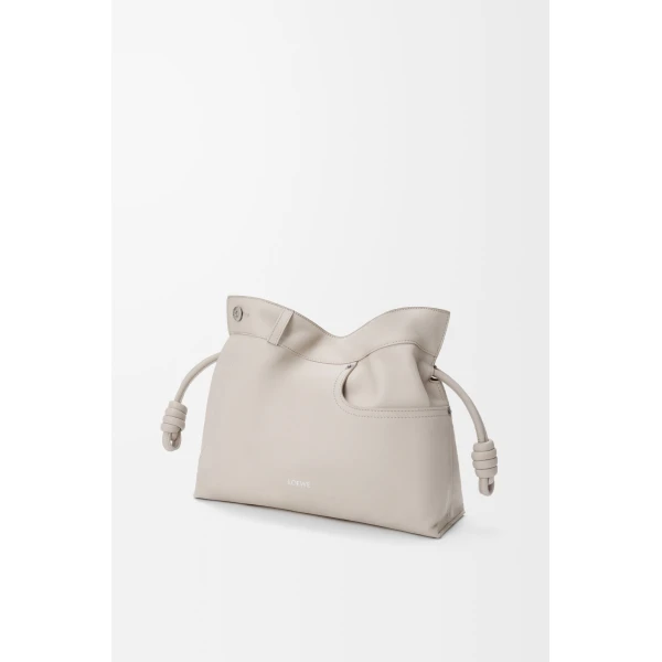 LOEWE Panta Medium Flamenco Clutch In Shiny Calfskin, view 4