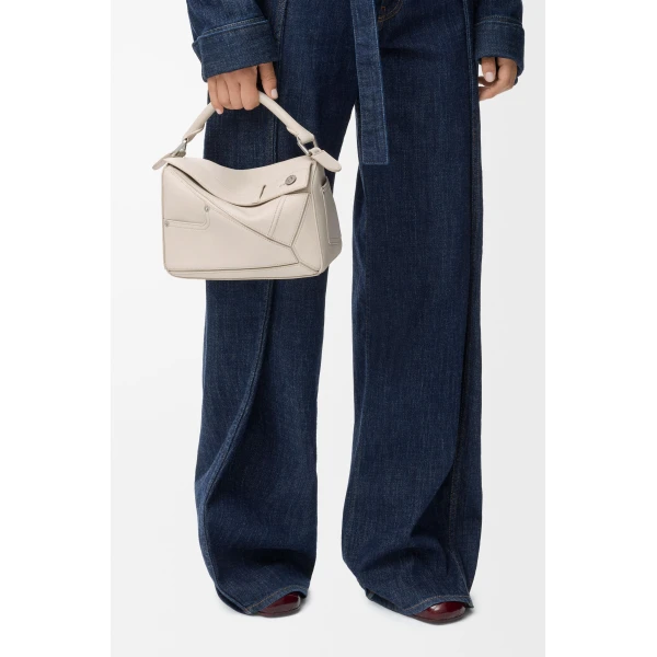 LOEWE Panta Small Puzzle Bag In Shiny Calfskin, view 2