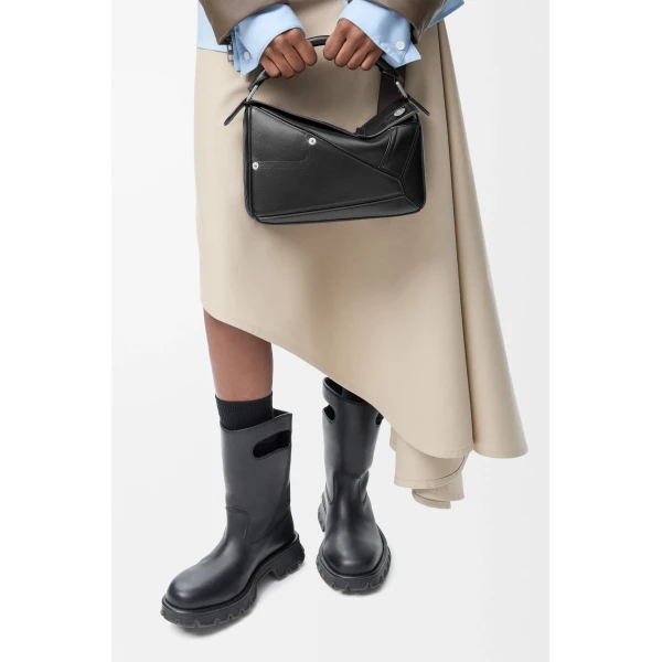 LOEWE Panta Small Puzzle Bag In Shiny Calfskin, view 2