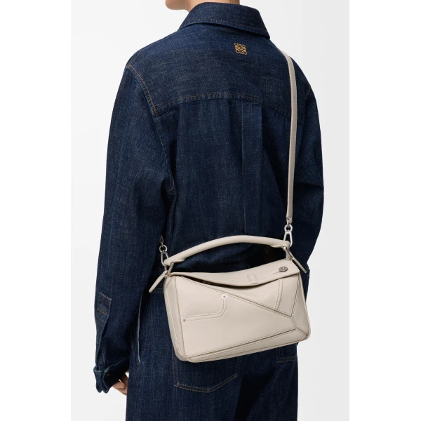 LOEWE Panta Small Puzzle Bag In Shiny Calfskin, view 3