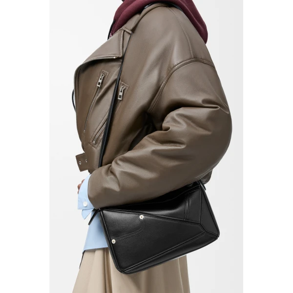LOEWE Panta Small Puzzle Bag In Shiny Calfskin, view 3