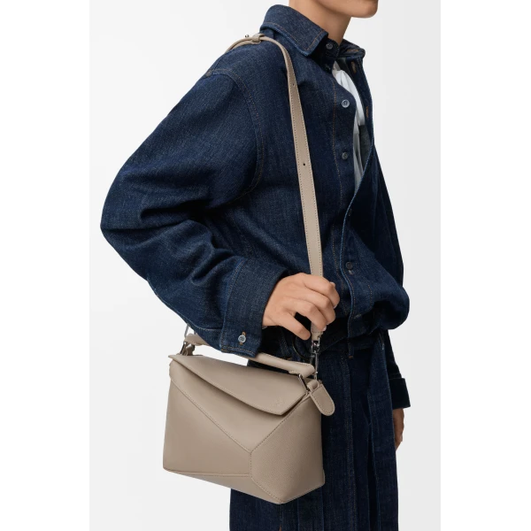 LOEWE Small Puzzle Edge Bag In Soft Grained Calfskin, view 2