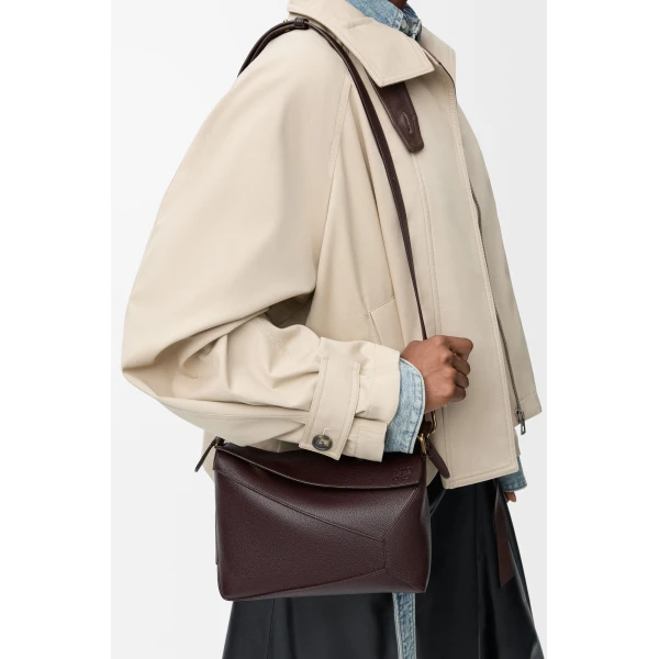LOEWE Small Puzzle Edge Bag In Soft Grained Calfskin, view 3
