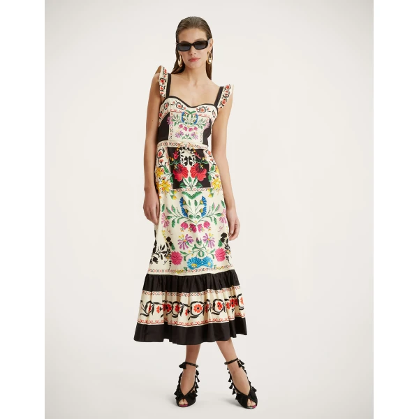 La DoubleJ Gingerbread Dress Plaza Placée Ivory in Flat Cotton Stretch - Dresses - Milanese Maximalist Fashion at Coveti