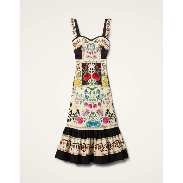 La DoubleJ Gingerbread Dress Plaza Placée Ivory in Flat Cotton Stretch - Dresses - Milanese Maximalist Fashion at Coveti